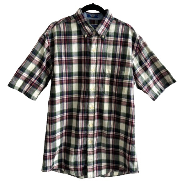 Pendleton Seaside Short Sleeve Shirt Fitted Madras Plaid Cotton - Picture 1 of 8